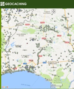 mapa de los caches de la provincia de Huelva