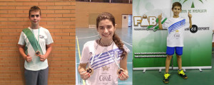 Andrés Nuviala, Lucía Leal y Guillermo Nuviala, representantes del CD Bádminton Huelva.