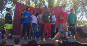 Algunos de los premiados en la prueba celebrada entre Aracena y Jabugo. / Foto: Ayuntamiento de Jabugo.