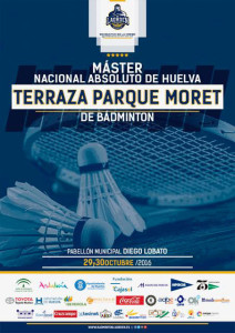 Cartel anunciador del torneo de bádminton que se celebra en Huelva este fin de semana.