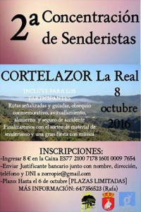 Cartel del encuentro senderistas del sábado en Cortelazor.