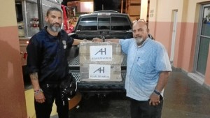 Material donado por Aguas de Huelva, a su llegada a Santo Domingo. 