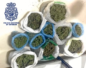 Droga intervenida por la Policía Nacional.