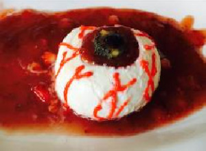 Pannacotta sangrienta fresa