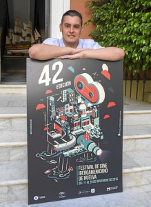 Israel Vega, autor del cartel anunciador de la  42 edición del Festival de Cine Ibeamericano de Huelva. 