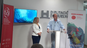 Un momento de la presentación del cartel y el vídeo promocional de la regata en la Diputación de Huelva.