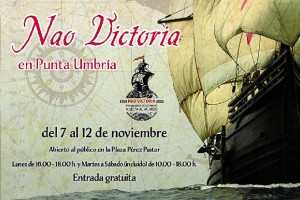 Cartel de la visita de la Nao Victoria en Punta Umbría. 