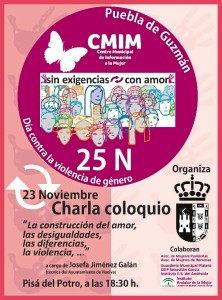 Cartel de la conferencia que se va a celebrar en Puebla de Guzmán. 