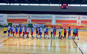 Prolegómenos del partido entre el Dos Hermanas y el Almonte FS, que acabó con empate a 4. / Foto: @AlmonteFutsal.