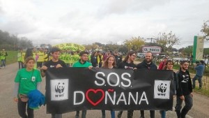 Marcha- manifestación celebrada El Rocío, en rechazo al gasoducto en Doñana.