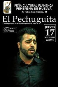 Cartel del concierto que se celebrará en la Peña Flamenca de Huelva.