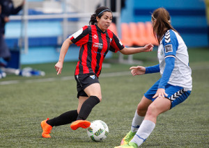 El empuje de las onubenses, al final, tuvo su recompensa. / Foto: www.lfp.es.