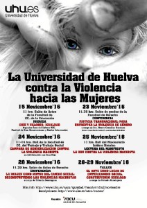 Cartel con el programa de actividades organizadas por la Onubense. 