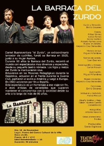 La barraca del zurdo será representado en el teatro de Cartaya este viernes 18 de noviembre. 