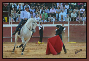 Un momento de su espectáculo con caballos.