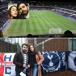 En el estadio del Tottenham con su hermano.