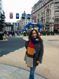 En septiembre de 2015 puso rumbo a Londres para encauzar su carrera profesional. / En el imagen, en Oxford Street en la celebración de la final del futbol americano. 