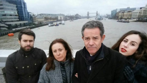 Con toda su familia, que fue a pasar la Navidad a Londres.