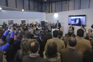 Así de concurrido estaba el 19 de enero el stand de Huelva.