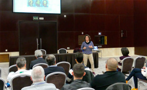 Celes Vizcaíno, durante su  ponencia en el Clinic.