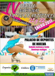 Cartel del Campeonato de patinaje que se celebra este sábado y el domingo en Huelva.