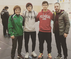 Javier Pérez y Francisco Gil, junto a Almudena Gómez y Santiago Bernárdez, en el Campeonato de Andalucía Júnior.