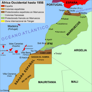 Mapa del África Occidental Española.