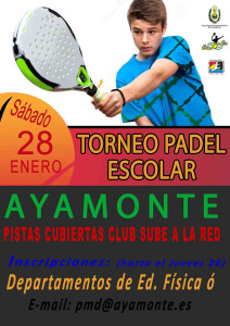 Cartel anunciador del torneo de pádel de este sábado en Ayamonte.