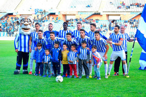 Formación de salida del Recre en el partido ante la Balona. / Foto: Pablo Sayago.