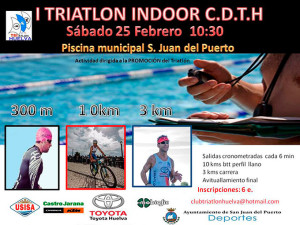 Cartel de la prueba de Triatlón que tendrá lugar el sábado en San Juan del Puerto.