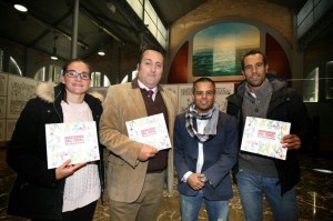 Núñez el día de la presentación de la obra junto a Alba López, Luis Miguel Galván y Emilio Martín. 