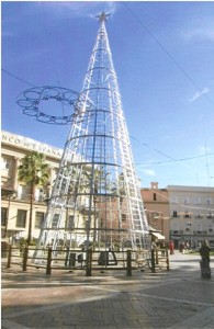 Artefacto navideño en la Plaza que historiamos en 2015.