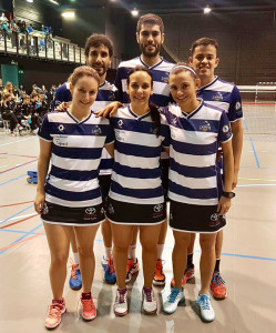 Formación del equipo onubense que logró el sufrido triunfo en Oviedo.