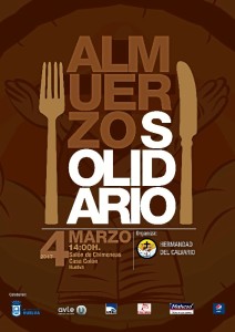 Cartel del IV Almuerzo Solidario de Cuaresma que se celebra el viernes 3 de marzo en Huelva.