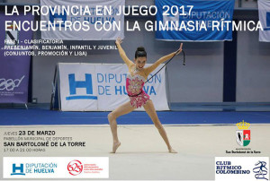 Cartel de la prueba de gimnasia rítmica de este jueves en San Bartolomé de la Torre.