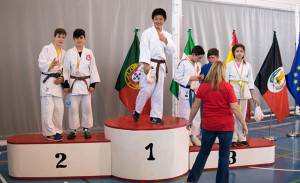 Uno de los podios del trofeo de judo celebrado en Ayamonte.