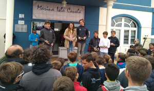 Un momento de la entrega de premios tras la celebración de la prueba.