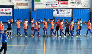 Prolegómenos del partido Almonte FS-D Isleño San Fernando, que concluyó con empate a 5. / Foto: @AlmonteFutsal.