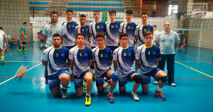 Formación del Almacenes San Blas de Aracena, subcampeón andaluz juvenil de voleibol.