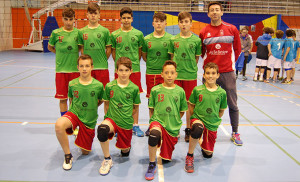 Formación del CDV San Bartolomé, campeón provincial de voleibol Infantil femenino.