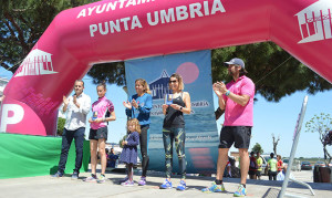 Podio masculino de la prueba de Punta Umbría.