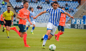 Antonio Núñez, autor del gol del triunfo del Recre ante La Roda. / Foto: Pablo Sayago.