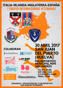 Cartel del I Trofeo Internacional de Fútbol de Veteranos en la localidad sanjuanera.