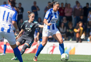 La derrota sufrida ante la Real ha dejado al Sporting muy lejos de la Copa de la Reina. / Foto: www.lfp.es.