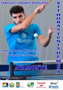 Cartel anunciador del torneo de tenis de mesa en Ayamonte.