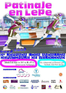 Cartel de la prueba de patinaje de velocidad que se celebrará en Lepe este fin de semana.