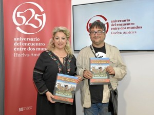 Un momento de la presentación del libro ilustrado en formato de cómic histórico “Cosas y Casos Colombinos” realizado por el dibujante onubense, Marco Macías, recientemente fallecido. /Foto: Manuel Rodríguez.