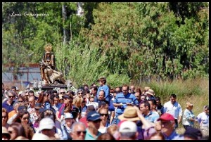 Otro instante del recibimiento a la Virgen de las Angustias.