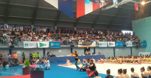 El público pudo disfrutar de una excelente jornada de gimnasia rítmica.