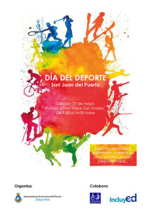 Cartel del Día del Deporte, que pone punto final al curso de las Escuelas Deportivas en San Juan del Puerto.